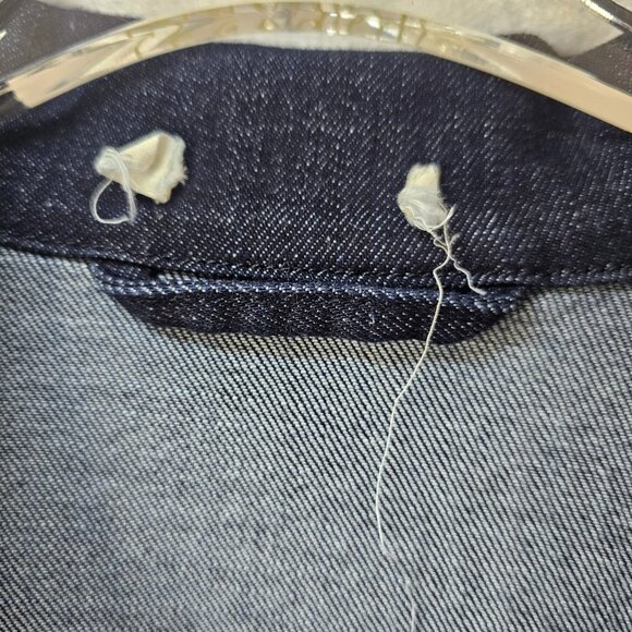Eileen Fisher Denim Women's Jacket Dark Button Up JC Patch Size XL - Picture 8 of 12
